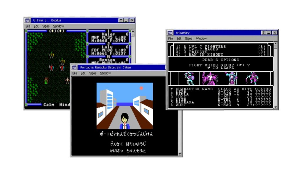 Ultima 3, Wizardry e The Serial Muder Case of Portopia. As principais influências da criação de Dragon Quest.